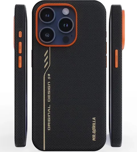 Blueo Fully Wrapped Aramid Fiber Case iPhone 15 Pro Max Orange