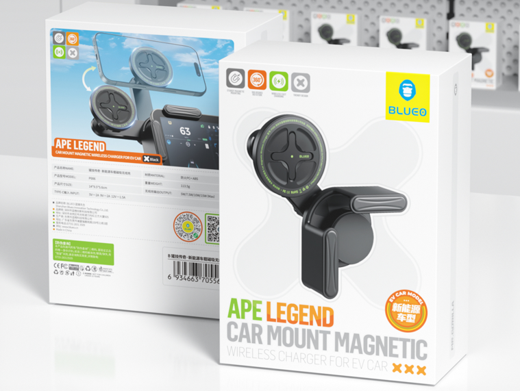 Blueo Ape Legend Car Mount Magnetic Wireless Charger EV Car Mode