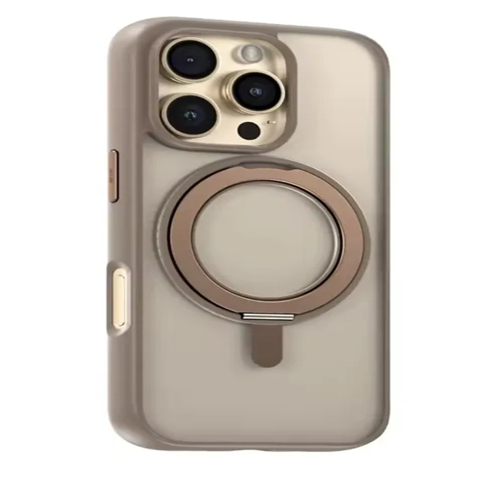 Blueo Skin Friendly Magnetic Case with 360 Rotable Stand iPhone 16 Pro Max Rose Gold
