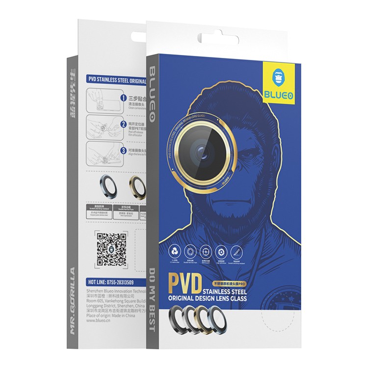 Blueo PVD stainless steel Lens Glass-3 pcs iPhone 14Pro/Pro Max Silver