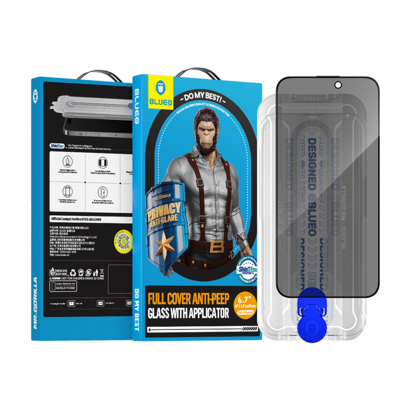 Blueo Full Cover Anti-Peep Glass iPhone XS MAX, 11 Pro Max