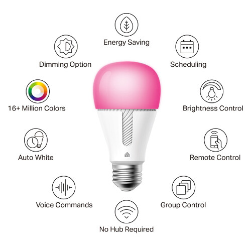 TP-Link Kasa Smart Wi-Fi Light Bulb Multicolor