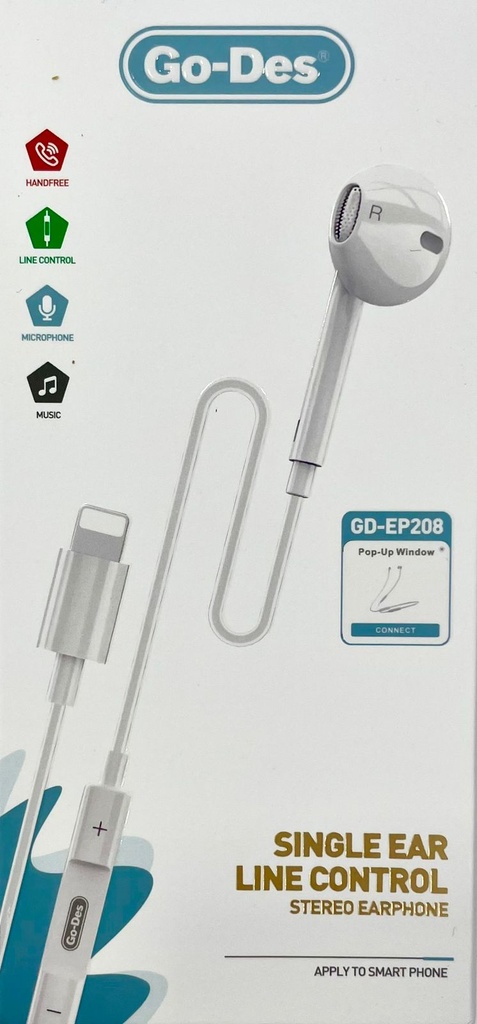 Audifono Go-Des entrada Lightning GD-EP208