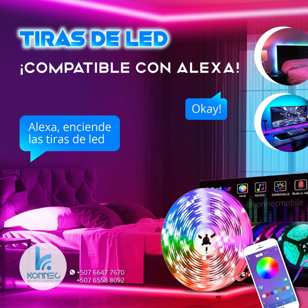 Tiras Leds (Compatible con Alexa y Google Assistant) 5M