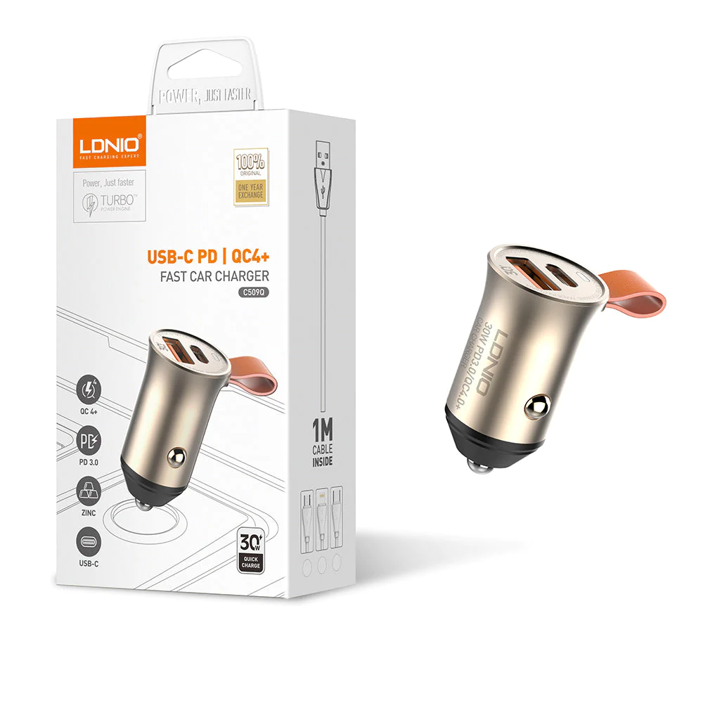Ldnio Fast Car Charger Type C to Type C C509Q TC