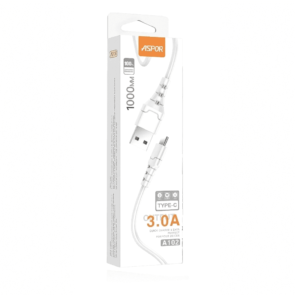 Cable Aspor USB A a Tipo C 1M