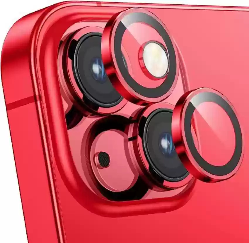 Blueo Original Metal Frame Lens Protector Glass iPhone 14, 14 Plus Red