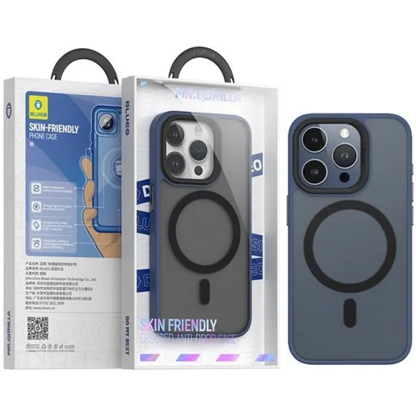 Blueo Frosted with magnetic iPhone 15 Dark Blue
