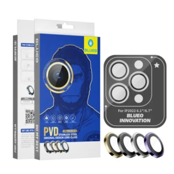 Blueo PVD stainless steel Lens Glass-3 pcs iPhone 14Pro/Pro Max Purple