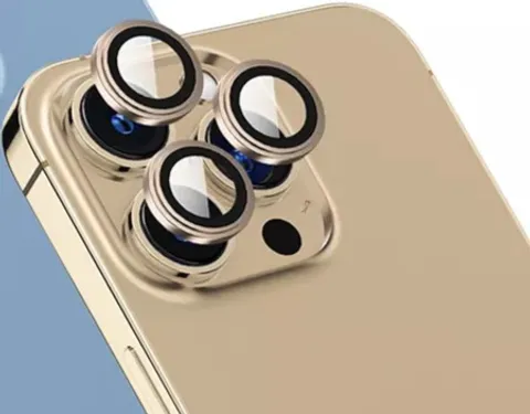 Blueo Original Metal Frame Lens Protector Glass 13 Pro/ 13 Pro Max Golden