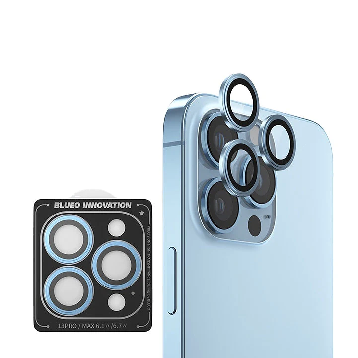 Blueo Original Metal Frame Lens Protector Glass 13 Pro/ 13 Pro Max Blue